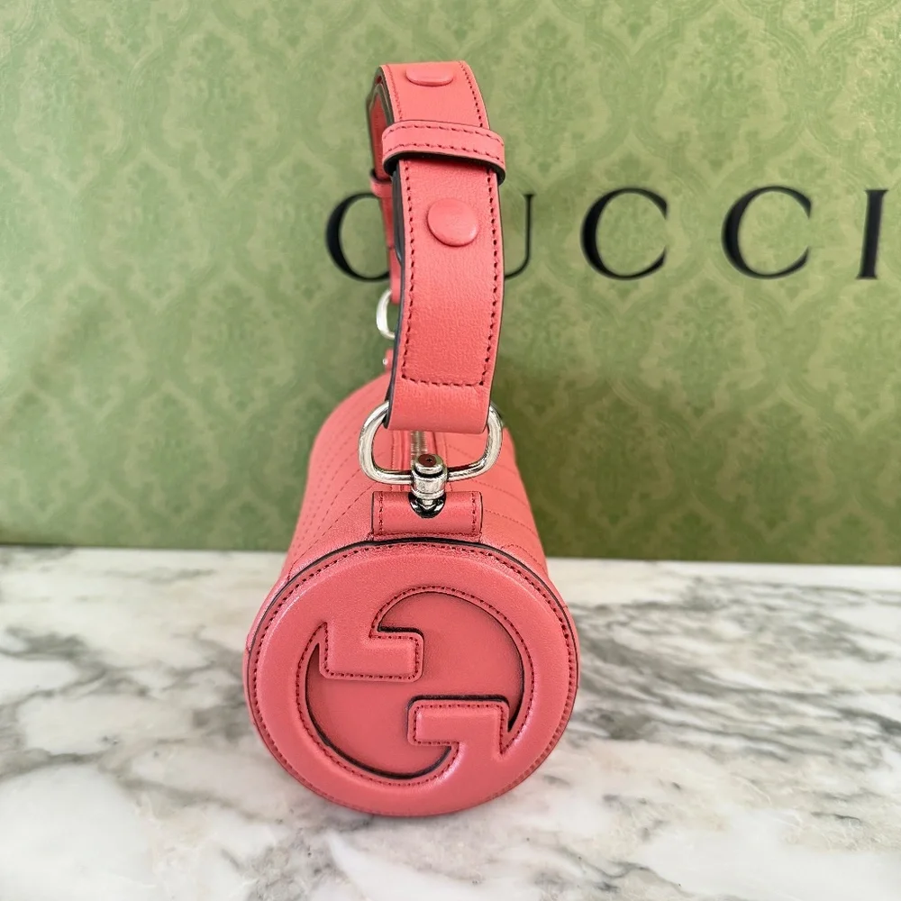 Gucci 760170 Blondie Sakai Green‎ Be PINK Leather Bag